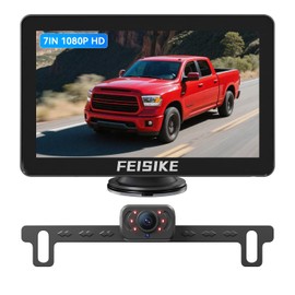 Backup Camera for Truck, 7 Inch Rear View Camera with IR Night Vision 1080P HD, Plug-Play, DIY Guide Lines, 150° Wide Angle, Back Up Camera Systems for Truck Cars Pickups SUV Van RVs