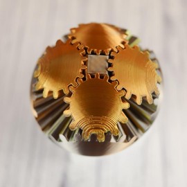 3D Printed - Mechanical Gear Ball Figurine Decor Plastic Smooth:_Blue green
