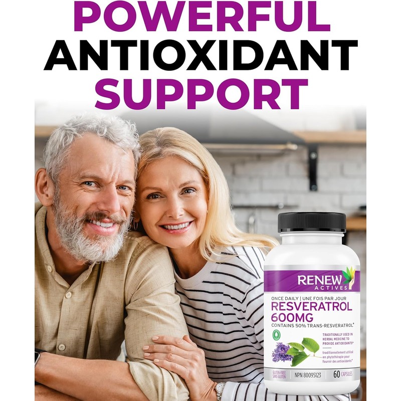 Renew Actives RENEW ACTIVES Resveratrol Supplement 600mg per Serving -