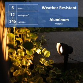 Malibu LED Floodlight Low Voltage Landscape Lighting Outdoor Spotlight for Walls Trees Flags Decorative Light, 6 Watt 12V AC for Garden Lawn Use