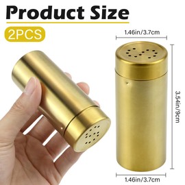 2Pcs Stainless Steel Spice Shaker with Top Rotatable Seasoning Shaker Salt Sugar Spice Pepper Shaker Kitchen Gadget For Cooking and Outdoor Barbecue