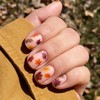 Fall Press on Nails Short Square Maple Leaf Fake Nails