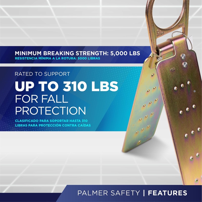 Palmer Safety Reusable Temporary Steel Roof Anchor Bracket for Industrial