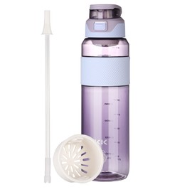TKK Sport Trinkflasche 1500ml [BPA-frei Tritan] Auslaufsicher Wasserflasche Sportflasche für Fahrrad Camping Yoga Gym Lila 1010