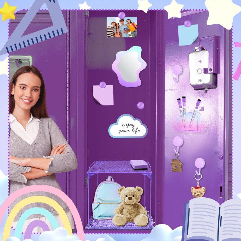 Denylo pro Magnetic Locker Accessories Kit Purple Back to School