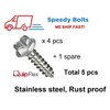Speedy Bolts Stainless Steel License Plate Screws Pack of 4