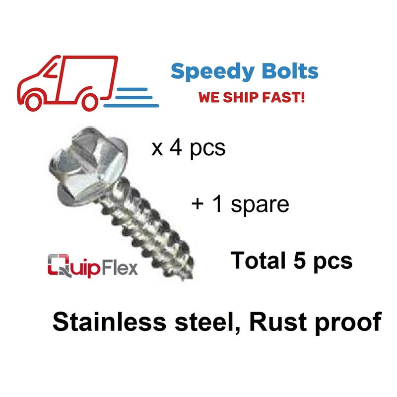 Speedy Bolts Stainless Steel License Plate Screws Pack of 4