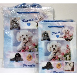 Ruth Maystead Poodle Pet Dog Gift Bag Set of 10 Large & 10 Small Bags (Total 20 Gift Bags) Poodles