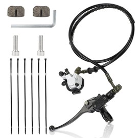 SENJWARM Upgraded Hydraulic Brake System Hand Brake Master Cylinder Caliper with Brake Pad Assembly 50 Inch Hose for 98cc 3.0HP Baja Hensim Doodle Bug DB30 Mini Bike Parts