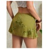 SweatyRocks Women's Sequin Mesh Mini Skirt Floral Embroidery Y2K Sparkly
