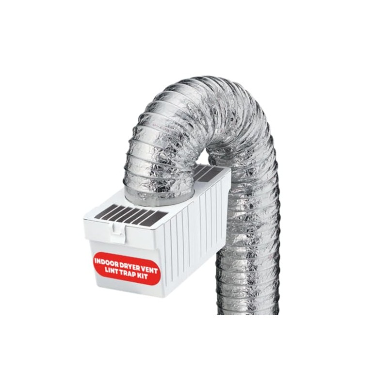 Deflecto Dryer Lint Trap Kit, Indoor Venting with Supurr-Flex Flexible