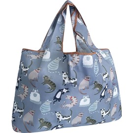 allydrew - Bolsa plegable grande de nailon reutilizable para comestibles, felinos frescos