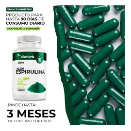 Alga Espirulina 100 Pura Rica En Nutrientes Y Antioxidantes 180 Cpsulas                                                                               