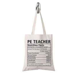 Coworker Retirement Gift PE Teacher Team Physical Education Teacher Nutrition Facts Tote Bag (PE TEACHER tote CA)