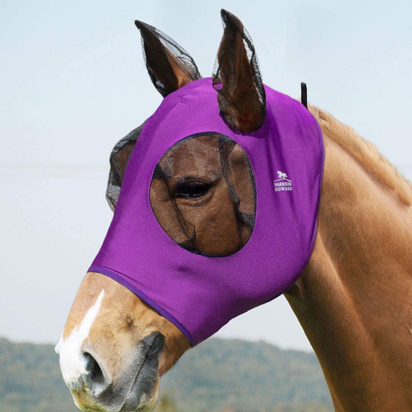 Harrison Howard Super Comfort Horse Fly Mask -Amethyst