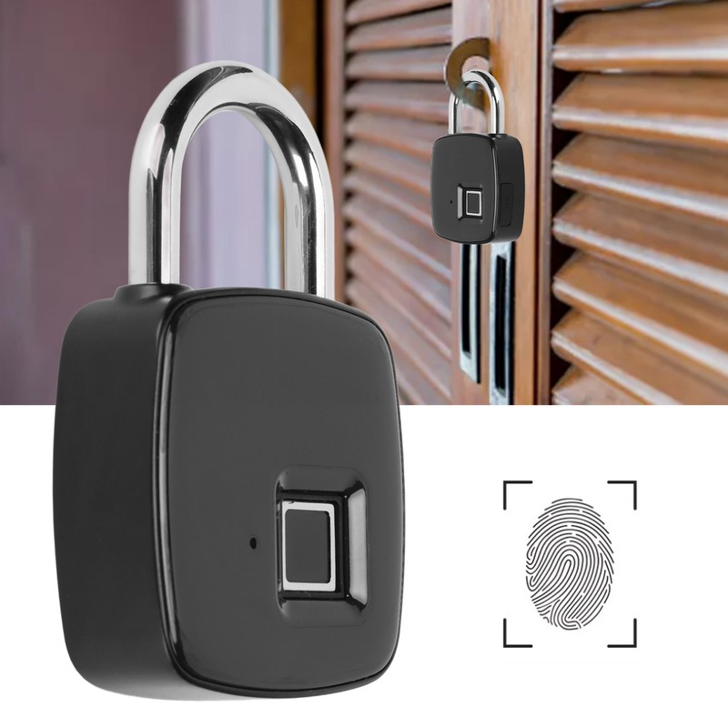 Fingerprint Padlock Biometrics Technology USB Rechargeable IP65 Waterproof Smart Padlock