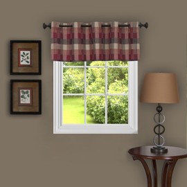 Achim Home Furnishings Ombre Waterfall Valance, Sage, 58 in x 14 in, Burgundy