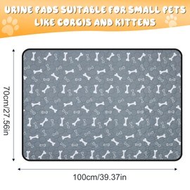 Wusboo Pack of 2 Washable Pet Urine Pads, 70 x 100 cm, High Absorbency, Leak-Proof, Reusable Dog Mat, Suitable for Dogs, Cats, Rabbits and Guinea Pigs