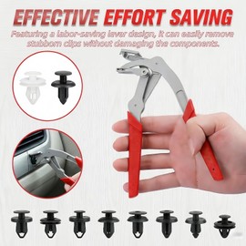 Car Clip Pliers & Panel Clip Removal Pliers, Spring-Loaded Fastener Rivet Remover for Auto Door Panels, Interior & Exterior Trim, Mechanic, Damage-Free Disassembly(1 pcs)