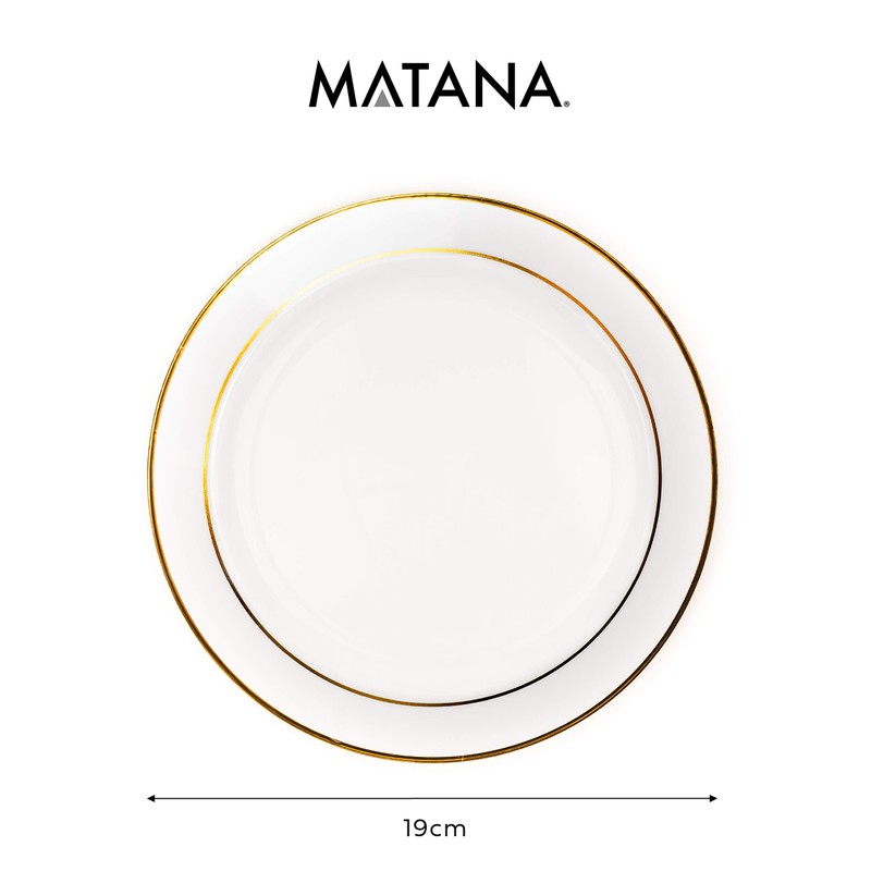 MATANA - 25 Premium Multi-Use Plastic Dessert Side Party Plates