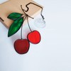 WeDcpcin Stained Glass red Cherry Window Hanging Sun Catcher Christmas