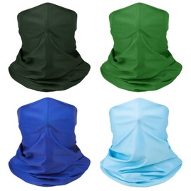 4pcs Breathable Neck Gaiter UPF 50+ Face Scarf Mask Sun Protection Bandana for Men Women,Cycling,Fishing,Hiking (polyester and spandex, Multicolor)