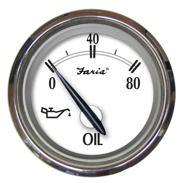 Faria Newport SS 2 Oil Pressure Gauge - 0 to
