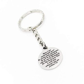 Scripture Gifts, Be Strong And Courageous Keychain, Scripture Quote, Joshua 1 9 Gift, Bible Verse Quote, Bible Verse Gift, Christian Gift