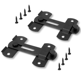 2 Pack GuoluvSoo Black Barn Door Lock, Premium 4-Inch​​ Sliding Barn Door Latch with Easy Installation, Rust & Scratch-Resistant, Heavy Duty Door Latches Hardware for Barn, Bathroom, Garage, Cabinet