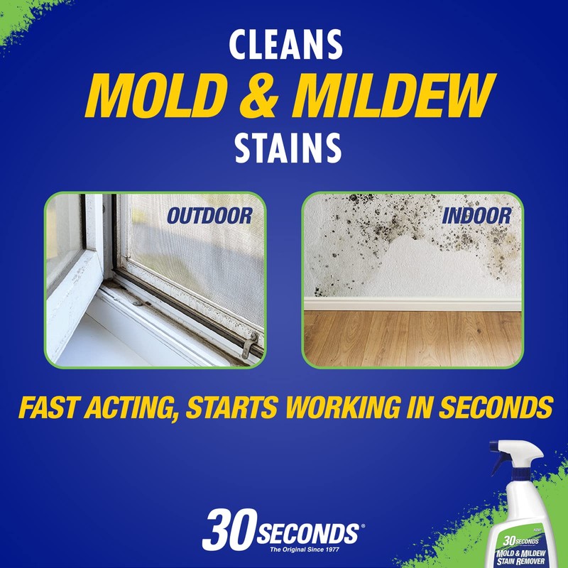 30 Seconds Mold & Mildew Stain Remover Spray- Indoor &