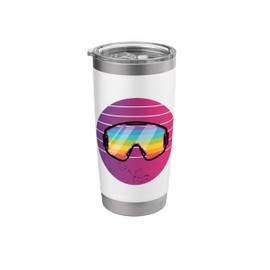 Ski goggles rainbow skiing snowboarding winter sports retro Stainless Steel Insulated Tumbler