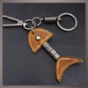 [ワン リミテーション] キーホルダー キーリング レトロ レザー チャーム 魚 骨 おしゃれ