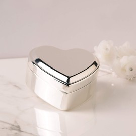 Cherished Moments Silver Toned Heart Shaped Jewelry Keepsake Box for Jewelry, Trinkets or Special Treasures