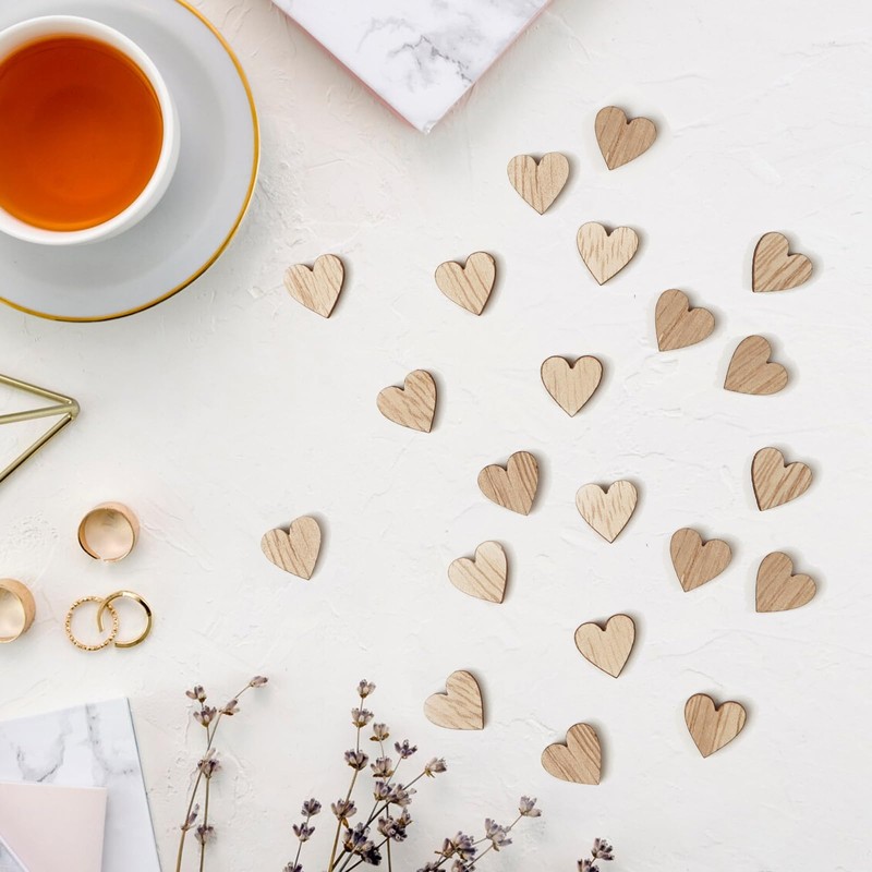 100pcs Wedding Table Decoration Confetti Wooden Heart Confetti Rustic Small