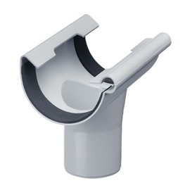 INEFA Drain pipe semicircular, PVC NW 150 / DN 100 grey hanging pipe gutter accessories, easy plug-in installation, made in Germany