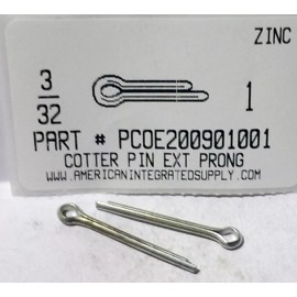 AMERICANINTEGRATEDSUPPLY.COM 3/32X1" COTTER PINS EXTENDED PRONG STEEL ZINC PLATED (100)