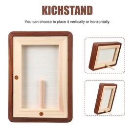 Wenqik 2 Pcs Walnut Wood Picture Frames, Standing Desk Photo Frame, Walnut Solid Natural Wood Tiny Picture Frame with Acrylic, 3.5 x 5 with Mat or 4 x 6 Without Mat for Tabletop and Wall Mounting
