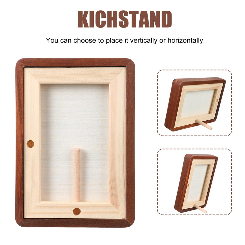 Wenqik 2 Pcs Walnut Wood Picture Frames, Standing Desk Photo