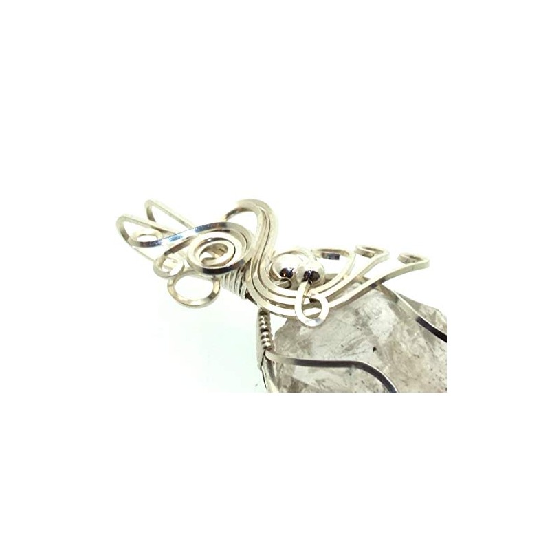 Herkimer Diamond Gemstone Sterling Silver Wire Wrapped Pendant