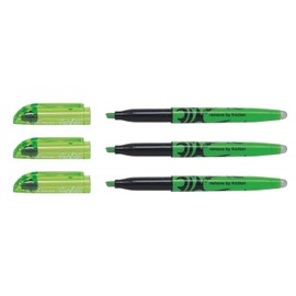 Pilot FriXion Pack of 3 Light Green Highlighter Pens - Stroke Width 3.8 mm