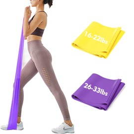 iMoebel Theraband Set of 2 Gymnastics Bands Fitness Bands 2 Strengths 8-10 kg / 12-15 kg Extra Long 1.8 + 2 Metres Premium Exercise Band Resistance Bands for Yoga, Pilates, Crossfit, Rehabilitation