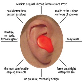 Mack's Mack's Soft Moldable Silicone Putty Ear Plugs - Kids Size, 6 Pair - Comfortable Small Earplugs for Swimming, Bathing, Travel, Loud Events and Flying | Made in USA