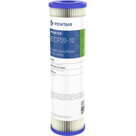 Pentair Pentek ECP20-10 Sediment Water Filter, 10-Inch, Under Sink Pleated Cellulose Polyester Replacement Cartridge, 10" x 2.5", Blue End-Cap, 20 Micron