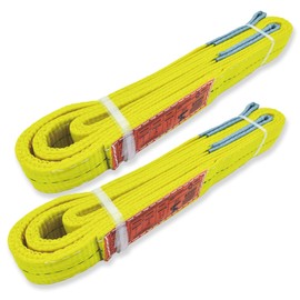 2-Ply Lifting Straps 2”x 6 ft Webbing Sling Tree Saver 2Pack Heavy Duty Web Strap Rigging Moving Towing Hoisting Gear KODIAK STRAPS