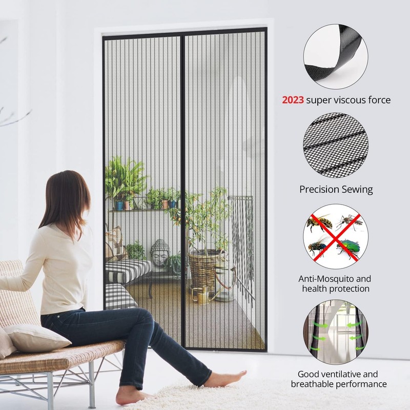 MYCARBON Mosquitera Puerta Magnetica Corredera Cortina Mosquitera Magnética para Puertas