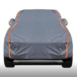 KEYOOG Universal Waterproof Heavy Weight Full Car Covers, Fit SUVs, All Weather, Outdoor Full Cover Weatherproof UV Sun Protection Snow Dust Storm Resistant with PEVA Cotton, Fit Length 164"-178"