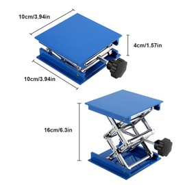Lift Tables,Blue Electroplated Aluminum Lab Lifting Platform Stand Rack Scissor Jack Lifter 100 x 100mm Laboratory Lifting Rack