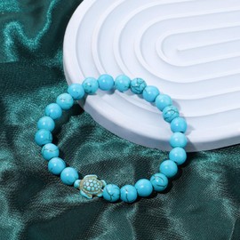 HLenyoy Sea Turtle Bracelet Elastic Stretch Bracelet for Girls Women Valentine's Day