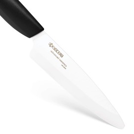 Kyocera Advanced Ceramic Revolution Series 4.5-inch Utility Knife, Black Handle, White Blade - FK-110 WH
