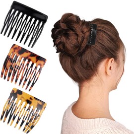 COYUN 3 Stück Haarkamm Zum Stecken,Französische Seitenkämme Aus Celluloseacetat, Französisch Twist Kamm Haar Clips Mit Zähnen Für Haarzubehör Frauen Mädchen